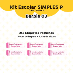 Adesivo Escolar Barbie 03 Personalizável - Coladinho Adesivos e Decorações