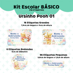 Adesivo Escolar Usinho Pooh - Personalizável - Coladinho Adesivos e Decorações
