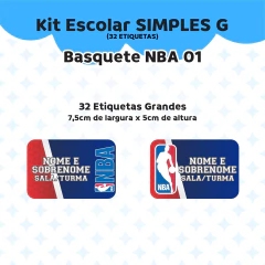 Adesivo Escolar Basquete NBA 01 - Personalizável - comprar online