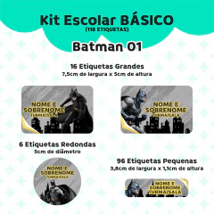 Adesivo Escolar Batman 01 Personalizável - Coladinho Adesivos e Decorações