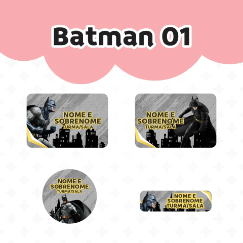 Adesivo Escolar Batman 01 Personalizável - comprar online