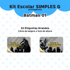 Adesivo Escolar Batman 01 Personalizável - comprar online