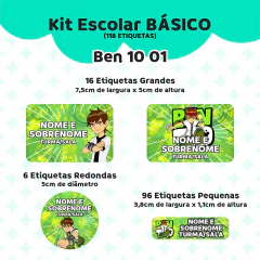 Adesivo Escolar Ben 10 Personalizável - Coladinho Adesivos e Decorações