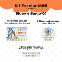 Adesivo Escolar Bluey e Bingo Personalizável na internet