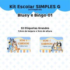 Adesivo Escolar Bluey e Bingo Personalizável - comprar online