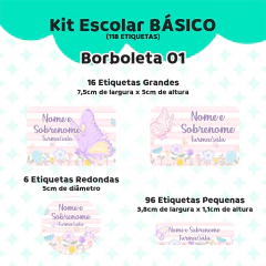 Adesivo Escolar Borboletas 01 Personalizável - Coladinho Adesivos e Decorações