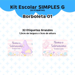 Adesivo Escolar Borboletas 01 Personalizável - comprar online