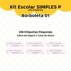 Adesivo Escolar Borboletas 01 Personalizável