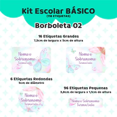 Adesivo Escolar 02 Borboletas Personalizável - Coladinho Adesivos e Decorações