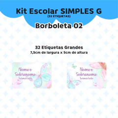 Adesivo Escolar 02 Borboletas Personalizável - comprar online