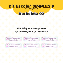 Adesivo Escolar 02 Borboletas Personalizável