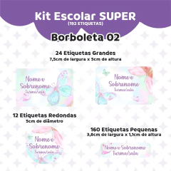 Imagem do Adesivo Escolar 02 Borboletas Personalizável