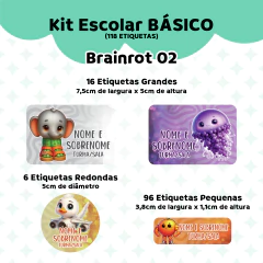 Adesivo Escolar Brainrot 02 - Personalizável - Coladinho Adesivos e Decorações