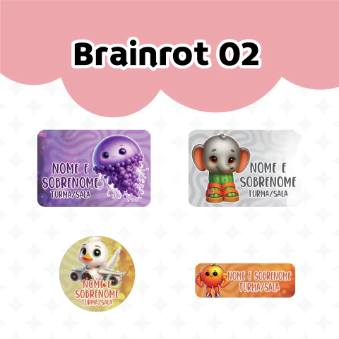 Adesivo Escolar Brainrot 02 - Personalizável - comprar online