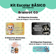 Adesivo Escolar Brainrot 03 - Personalizável - Coladinho Adesivos e Decorações
