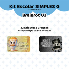 Adesivo Escolar Brainrot 03 - Personalizável - comprar online