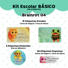 Adesivo Escolar Brainrot 04 - Personalizável - Coladinho Adesivos e Decorações