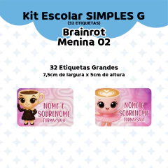 Adesivo Escolar Brainrot Menina 05 - Personalizável - comprar online