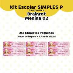 Adesivo Escolar Brainrot Menina 05 - Personalizável