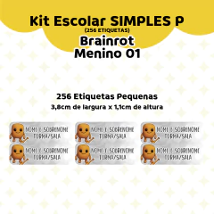 Adesivo Escolar Brainrot Menino 01 - Personalizável