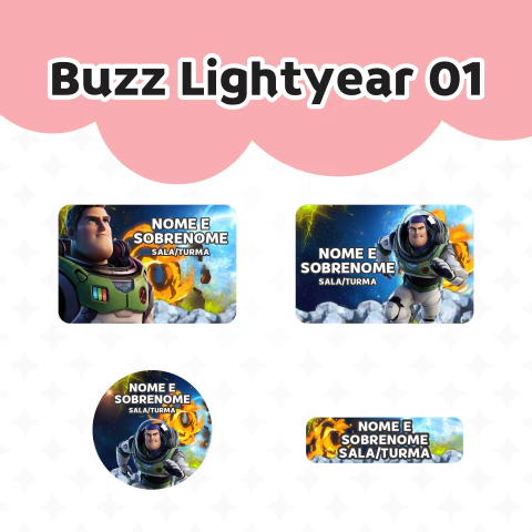 Adesivo Escolar Buzz LIightyear 01 Personalizável - comprar online