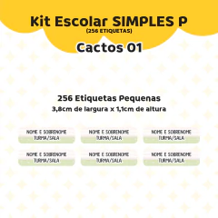 Adesivo Escolar Cactos 01 Personalizável