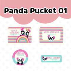 Adesivo Escolar Panda Puket 01 Personalizável - comprar online