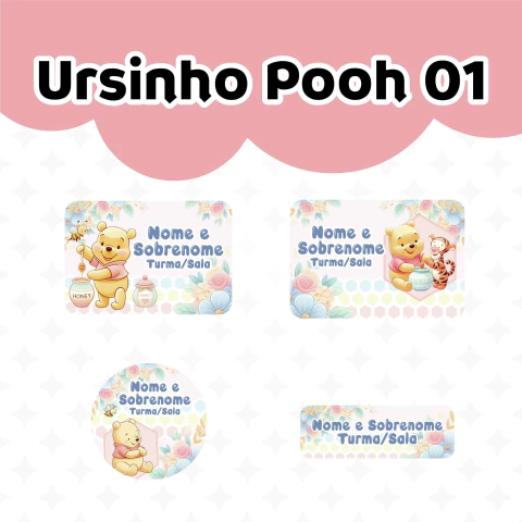 Adesivo Escolar Usinho Pooh - Personalizável - comprar online