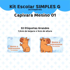 Adesivo Escolar Capivara Menino 01 Personalizável - comprar online