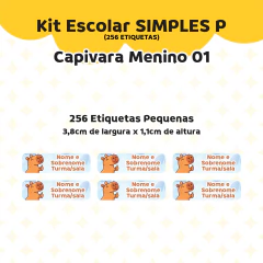Adesivo Escolar Capivara Menino 01 Personalizável