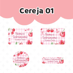 Adesivo Escolar Cereja Personalizável - comprar online
