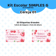 Adesivo Escolar Cereja Personalizável - comprar online