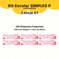 Adesivo Escolar Cereja Personalizável