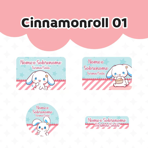 Adesivo Escolar Cinnamonroll Personalizável - comprar online
