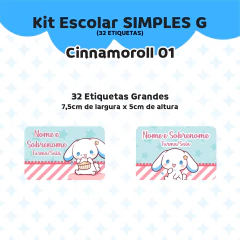 Adesivo Escolar Cinnamonroll Personalizável - comprar online