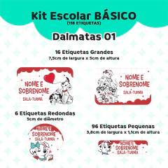 Adesivo Escolar Dálmatas Personalizável - Coladinho Adesivos e Decorações