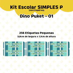 Adesivo Escolar Dino Puket 01 Personalizável