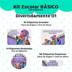 Adesivo Escolar Divertidamente 01 Personalizável - Coladinho Adesivos e Decorações