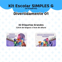 Adesivo Escolar Divertidamente 01 Personalizável - comprar online