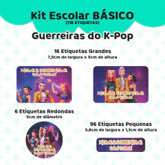 Adesivo Escolar Guerreiras do K-POP - Personalizável - Coladinho Adesivos e Decorações