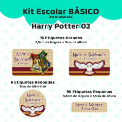 Adesivo Escolar Harry Potter 02 Personalizável - Coladinho Adesivos e Decorações