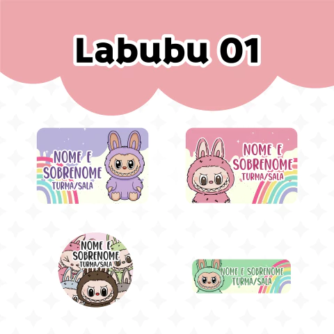 Adesivo Escolar Labubu 01 Personalizável - comprar online