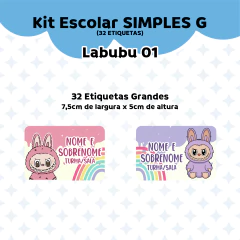 Adesivo Escolar Labubu 01 Personalizável - comprar online