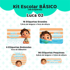 Adesivo Escolar Luca 2 - Personalizável - Coladinho Adesivos e Decorações