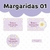 Adesivo Escolar MARGARIDAS 01 Personalizável - MARG1ESC