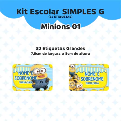 Adesivo Escolar Minions 01 Personalizável - comprar online
