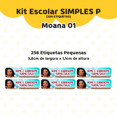 Adesivo Escolar Moana 01 Personalizável