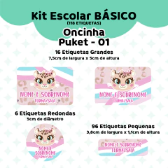 Adesivo Escolar Oncinha Puket 01 Personalizável - Coladinho Adesivos e Decorações