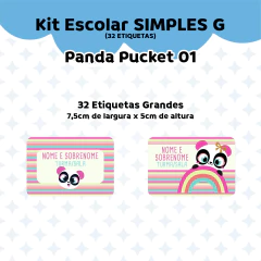 Adesivo Escolar Panda Puket 01 Personalizável - comprar online