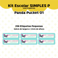 Adesivo Escolar Panda Puket 01 Personalizável